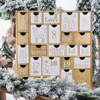 Juegoal Advent Calendar With 25 Drawers Countdown To Christmas, Refillable Wooden Advent Xmas Gift For Kids, 12 Inches Tall