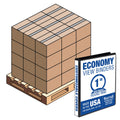 Samsill Economy 1 Inch 3 Ring Binder Bulk Pallet, Made In The Usa, Round Ring Binder, Customizable Clear View Cover, Black, Pall