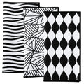 Batiyeer 3pcs Black and White Kitchen Towels Set Waffle Hand Dish Towels 12x12 Black and White Microfiber Kitchen Decors Abstr