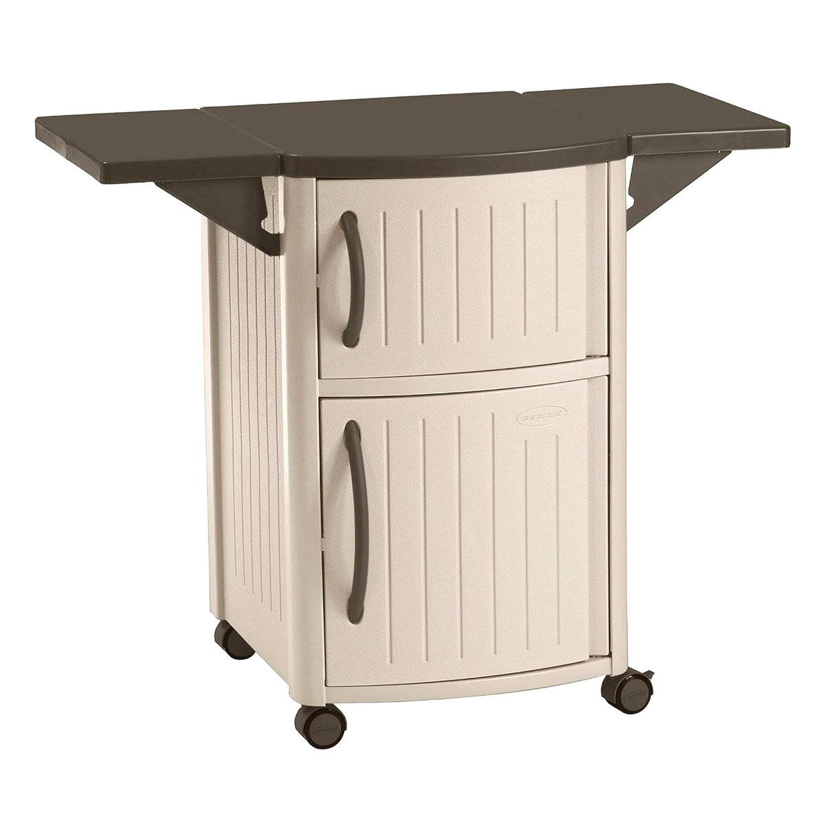 Suncast Dcp2000 Portable Outdoor Patio Backyard Grilling Entertainment Serving Prep Station Table With Cabinet Storage And Drop