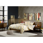 INK+IVY Clark Frame with Headboard and 2 Built-in Attached Nightstands with Hidden Drawers Platform beds with Wood Slat Support, King, Pecan