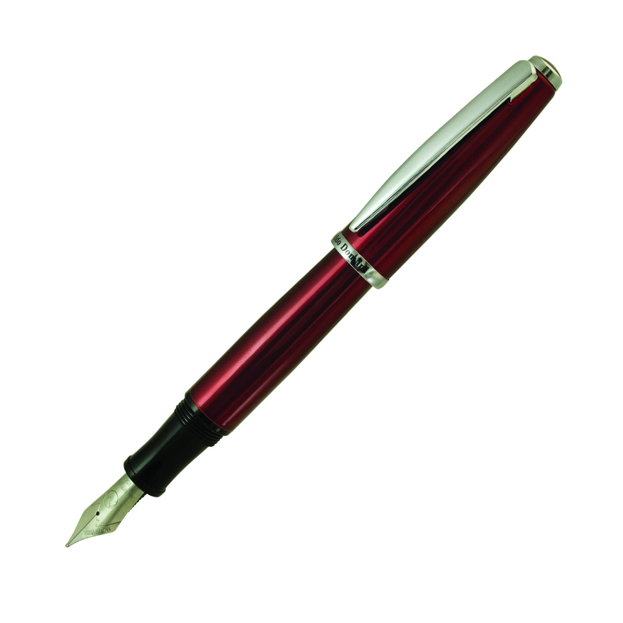 Monteverde Usa Aldo Domani Fountain Pen - Broad Nib, Black Ink Fountain Pen, Red - Luxury Pen For Men & Women, Office, Business,