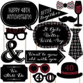 Big Dot of Happiness 40th Anniversary - Photo Booth Props Kit 20 Count