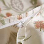 Mixinni White Duvet Cover Set With Green Leaves Twin Xl Size 100% Cotton Flower Printed Bedding Set 1 Duvet Cover 2 Pillowcases