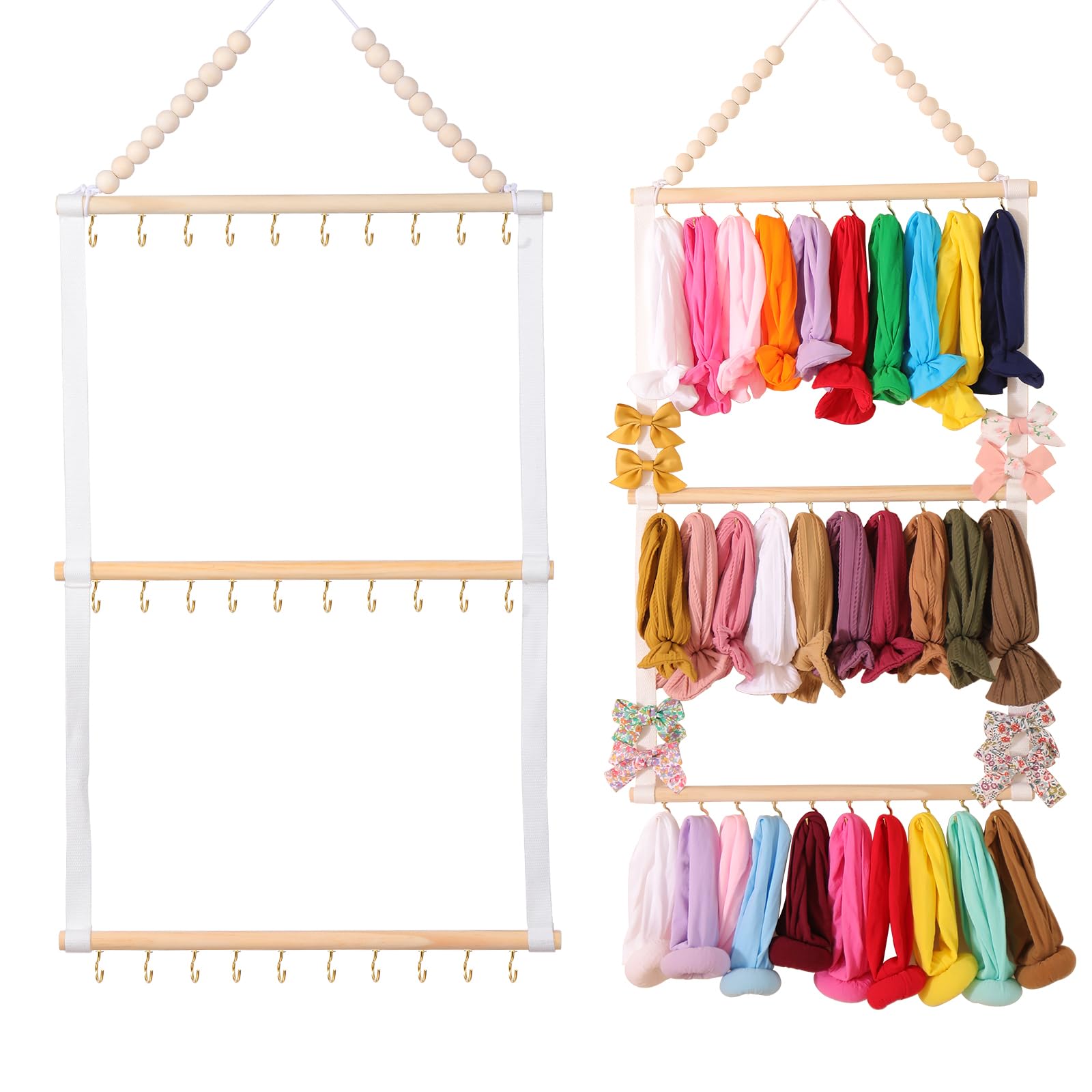 Yocity Headband Holder Organizer For Girls Baby Hair Accessories Organizer Hair Bow, Clip, Hair Tie,Headbands Storage Hanging De