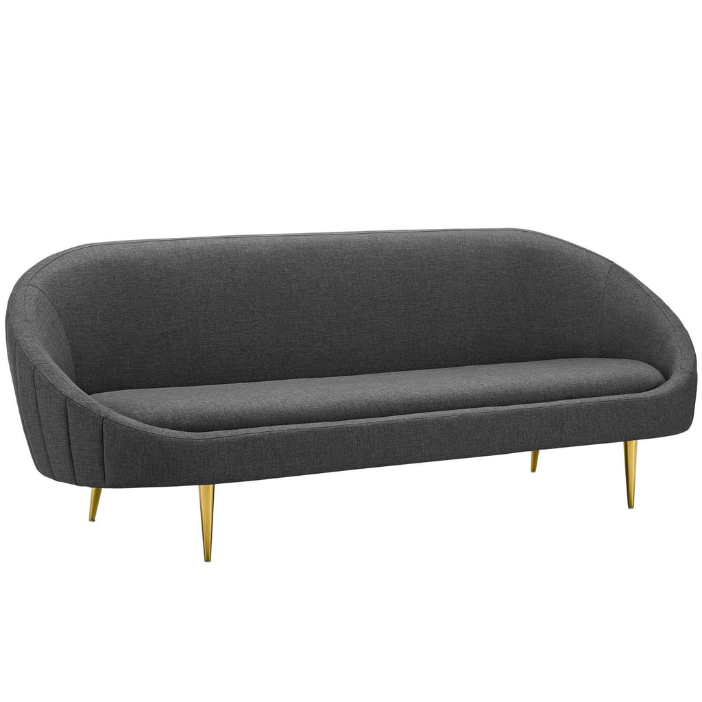Modway Sublime Channel Tufted Curve Back Fabric Upholstered Sofa In Gray