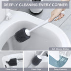 Lefree Toilet Brush, 2 Pack Toilet Brush,Silicone Toilet Bowl Brush And Holder Set With Ventilated Holder, Toilet Brush Set For