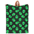 Alien Throw Blanket Soft Cozy Plush Warm Fleece Blanket For Sofa Couch Bed 60'X50'