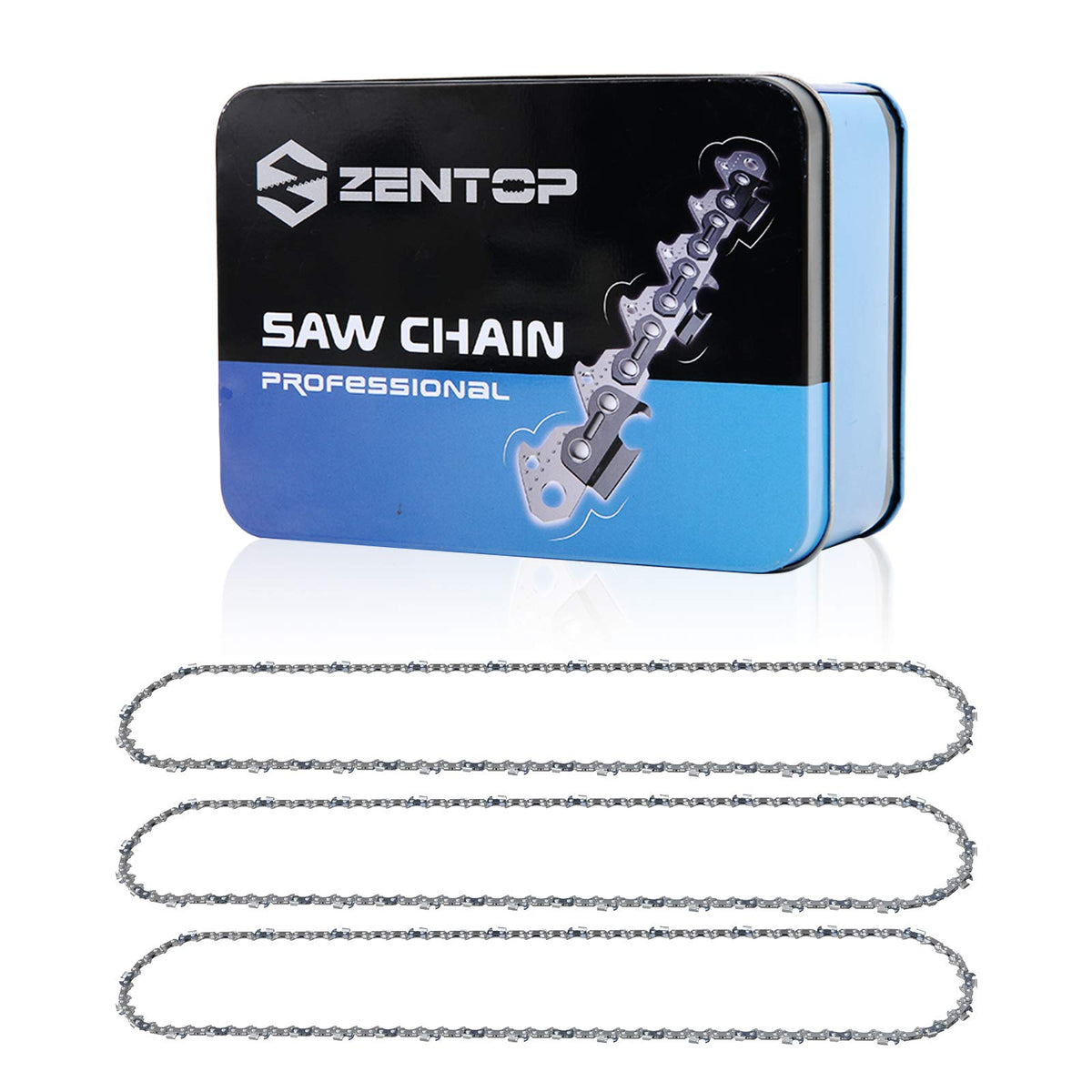 Zentop 14Inch Chainsaw Chain - 3 Pack 3/8' Lp Pitch .050' Gauge 50 Drive Links Wood Cutting Saw Chain For Chainsaw Parts Fits