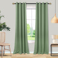 Mrs.Naturall Sage Green Curtains 52x94 Inch Length for Bedroom 2 Panels Blackout Room Darkening Curtains