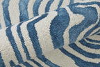 HomeRoots 511112 8 x 11 ft. Blue & Ivory Wool Geometric Hand Tufted Handmade Rectangle Area Rug