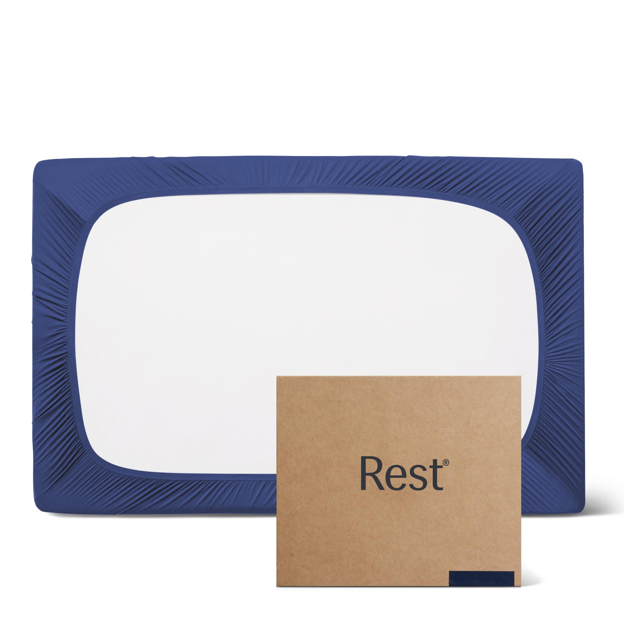 Rest® Evercool®+ Fitted Sheet, Twin Size, Midnight Blue, 13' Deep (Up To 15’’), Breathable Bedding For Hot Sleeper And Night Sweats, Bed Sheet With Ionic+ Self-Cleaning Silver Yarn For Sensitive Skin