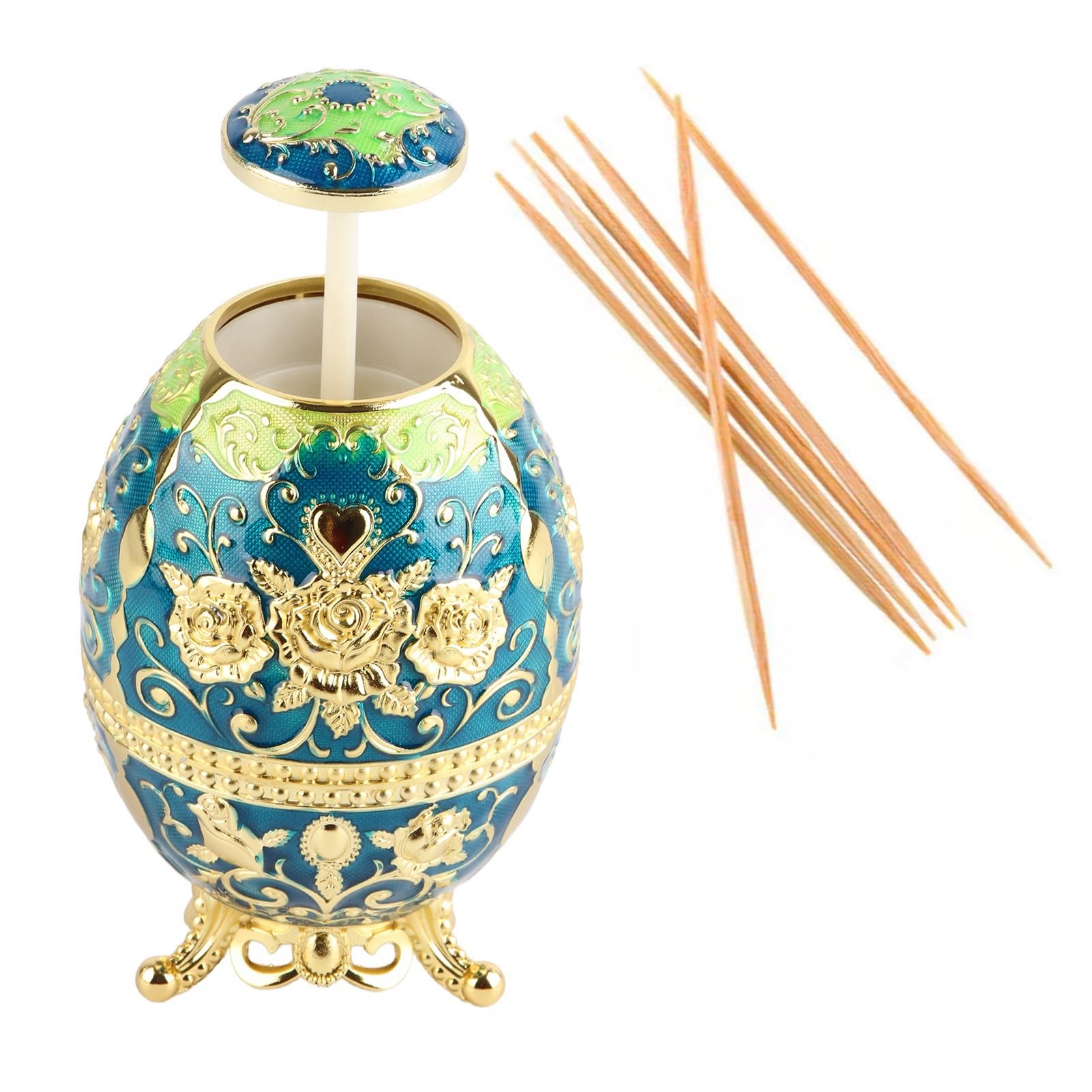 Up Automatic Toothpick Holder, Hand Press Retractable Retro Toothpick Dispenser for Kitchen Home Restaurant Bar