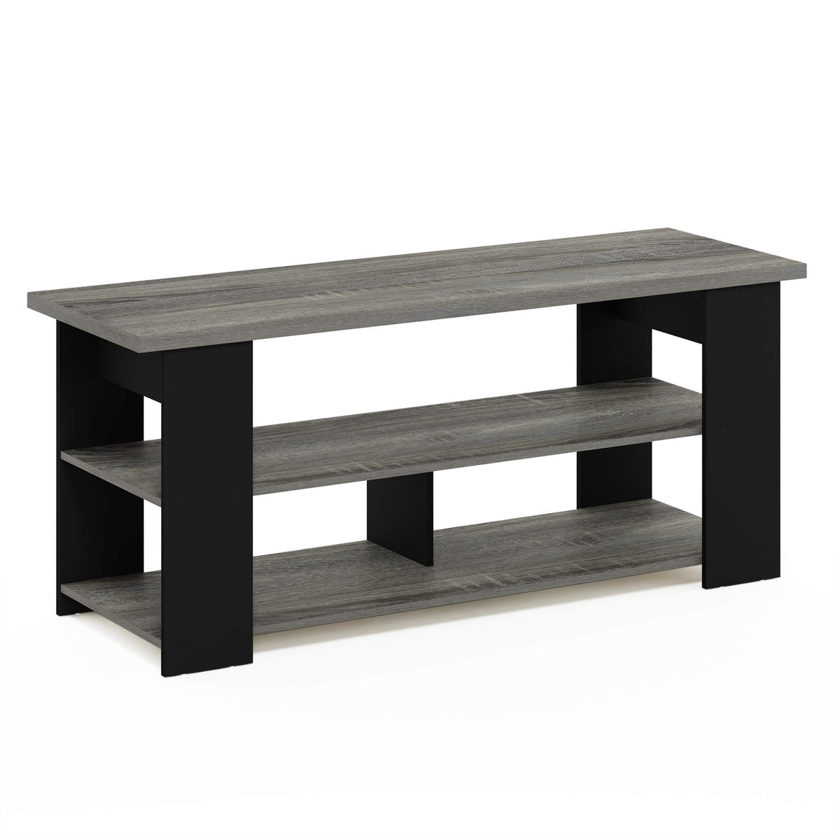 Furinno JAYA TV Stand, French Oak Grey/Black