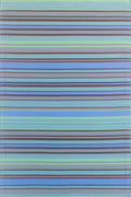 Mad Mats Geometric Outdoor Rug, Reversible Plastic Mat (5' X 8', Stripes - Grey/Aqua)