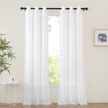 Nicetown White Sheer Curtains For Living Room 90 Inches Long - Grommet Light Filtering Voile Sheer Doorway Drapes Lightweight &
