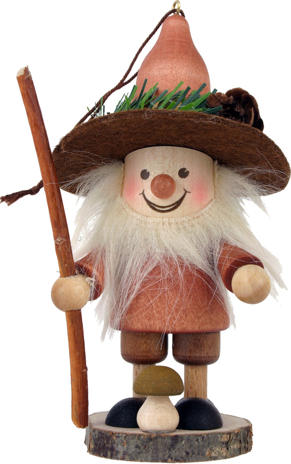 Alexander Taron Importer 13-0700 Christian Ulbricht Ornament-Mushroom Man-4.5'' H W x 3'' D, Brown