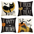 AVOIN colorlife Happy Halloween Boo Black Cat Trick or Treat Throw Pillow Covers, 18 x 18 Inch Spooky Pumpkin Bat Cushion Case f