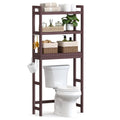 Songmics Over The Toilet Storage, 3-Tier Over Toilet Bathroom Organizer With Adjustable Shelf, Fit Most Toilets, Space-Saving, Brown Ubts01Br