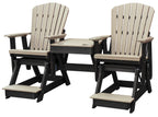 American Furniture Classics Balcony Height Table Double Glider, Weatherwood on Black