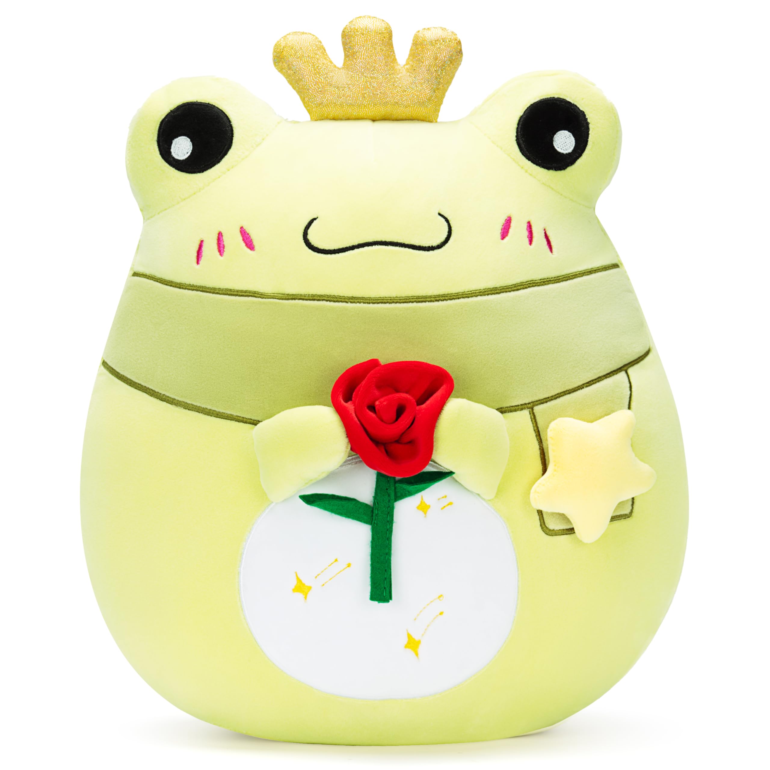 Playnics Original 13-Inch Large Frog Plush Pillow Stuffed Animal Toy,Big Size Fat Kawaii Cute Soft Toys Hugging Pillows Cuddle H