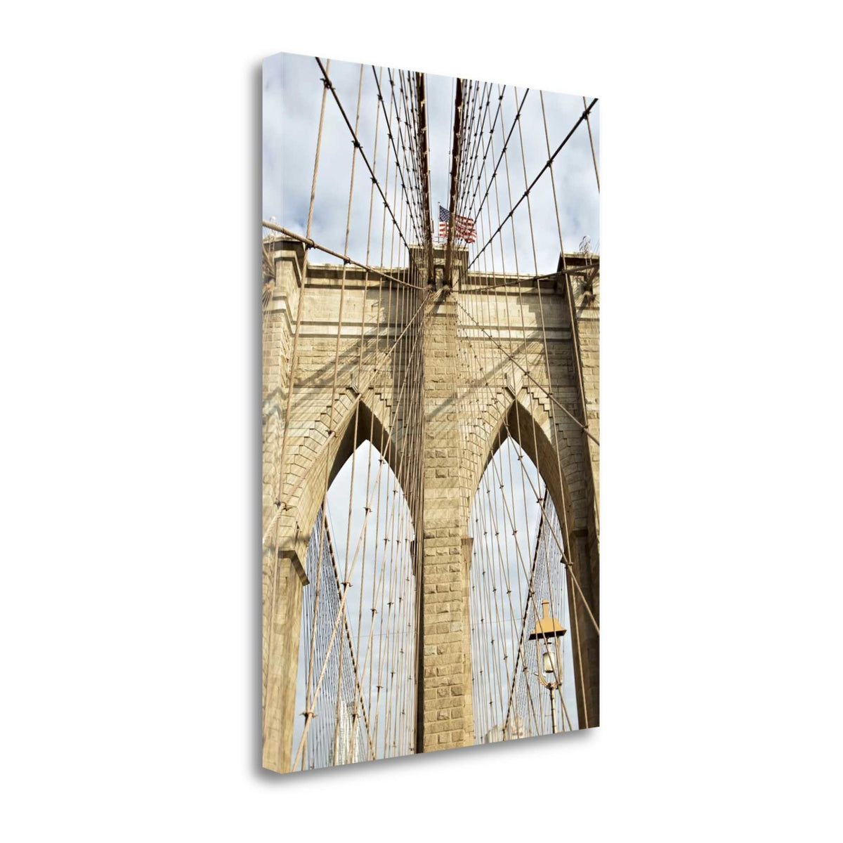 19' Street Light on Brooklyn Bridge Gallery Wrap Canvas Wall Art