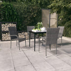 vidaXL Patio Dining Set 5 Piece Garden Outdoor Lawn Yard Terrace Balcony Dining Dinner Table and Chair Seat Seating Furniture Gray and Black