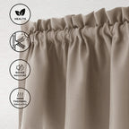 Hiasan Valance Curtains For Kitchen Blackout Thermal Insulated Solid Window Curtain Valance, Camel, 52 X 18 Inches, 1 Panel