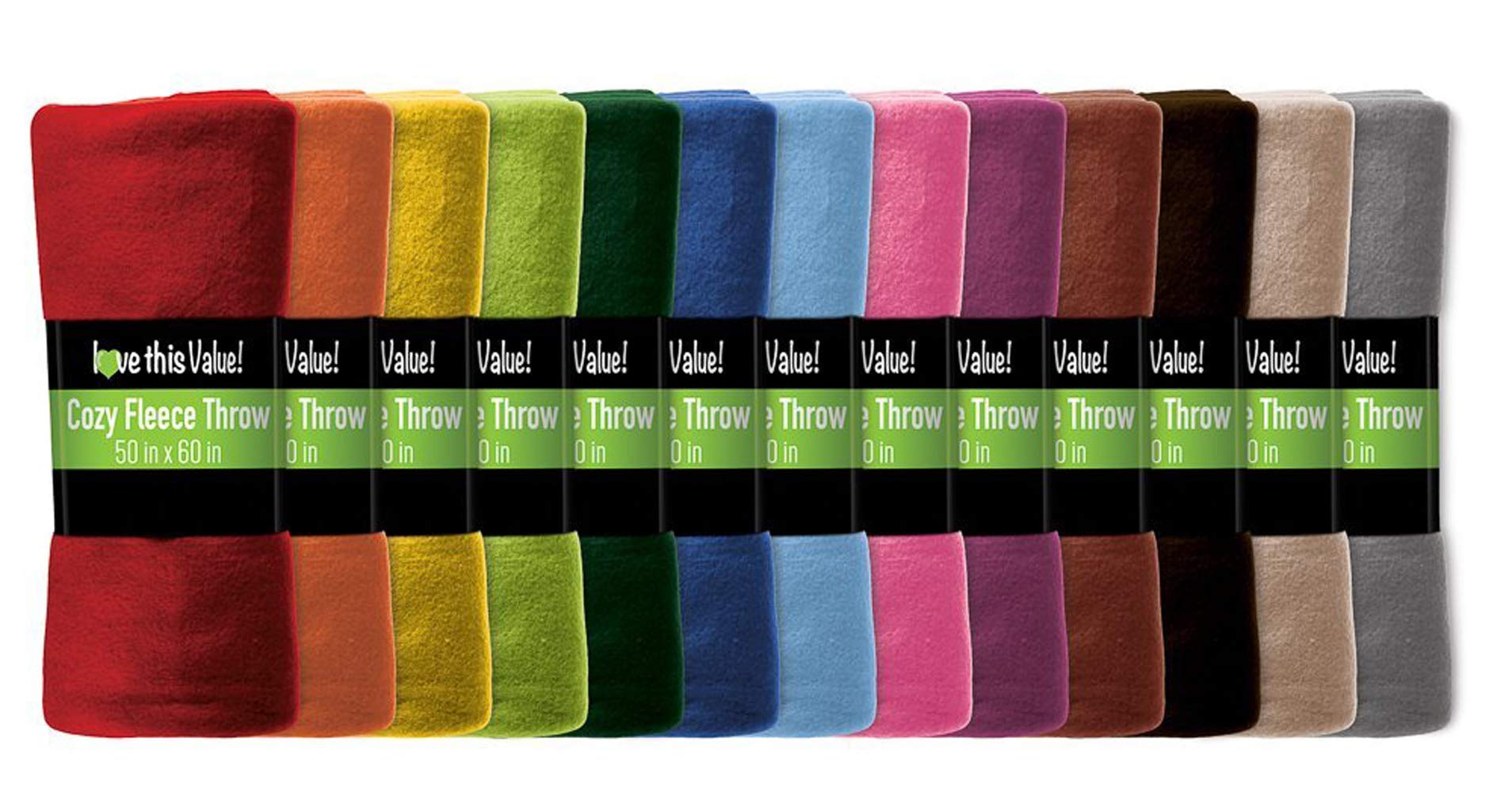 Imperial Home 50X60 Soft Bulk Fleece Throw Blankets, Throw Blanket For Couch, Travel, Bed, Any Room, Fleece Travel Blanket, Ligh