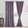 DWCN Velvet Curtains Extra Wide - Elegant Super Soft Tieable Window Panels Blackout Grommet Design Thick Fabric Window Dressing 