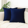 Jiahannha Velvet Navy Blue Throw Pillow Covers Pack Of 2 Decorative Soft For Couch Sofa Bedroom Livingroom Car 24  24 Inches