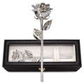Forever Rose Leather Case Bundle - A Genuine, One Of A Kind, Real Rose Hand Dipped In Platinum With Beautiful Leather Case With
