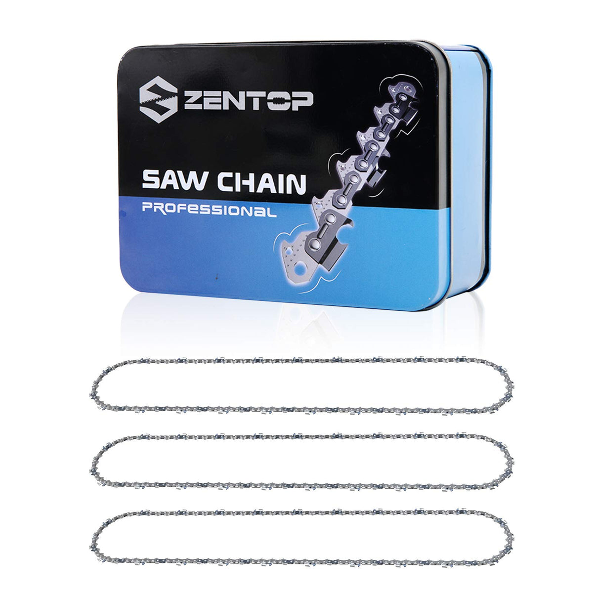 Zentop Chainsaw Chain 18-Inch 3 Pack .325' Pitch .063' Gauge 68 Drive Links Wood Cutting Saw Chain For Chainsaw Parts Fits Cra