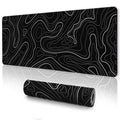 Topographic Mouse Pad Large, Gaming Mouse Pad, Xxl Mousepad, Keyboard And Mouse Pad, Desk Mat, 35.3 X 15.7 In, Minimalist Contou