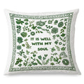 Jinyo It Is Well With My Soul Pillow Covers 18X18 Inches, Forest Green Floral Christian Bible Verse Pillow Covers For Living Roo