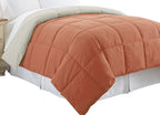 Modern Threads Down Alternative Microfiber Quilted Reversible Comforter & Duvet Insert - Soft, Comfortable Alternative To Goose Down - Bedding For All Seasons Orange Rust/Oatmeal Full/Queen