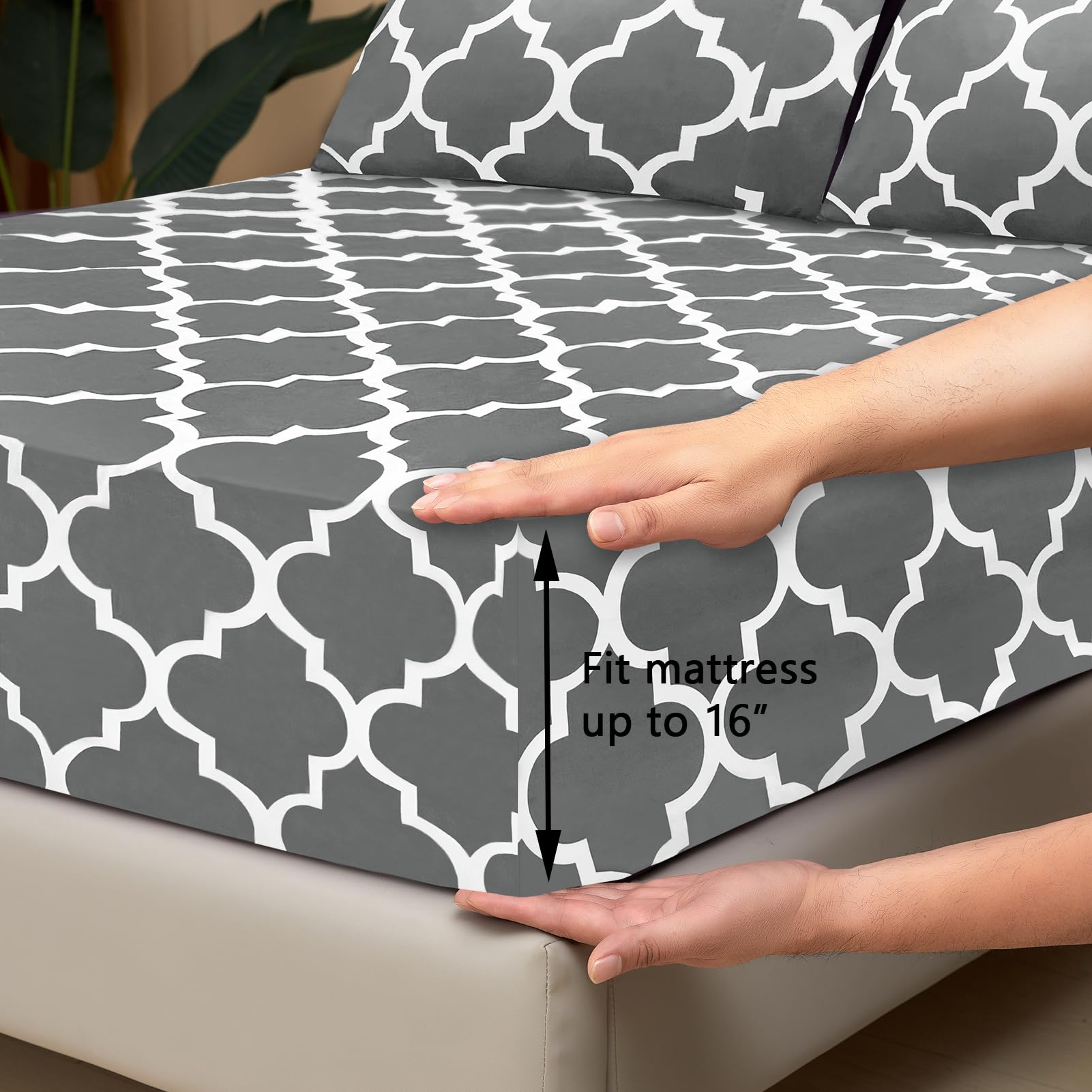 Mejoroom Full Bed Sheet Set - Super Soft Brushed Microfiber 1800 Thread Count Full Sheets With 16 Inch Deep Pocket - Wrinkle Fre