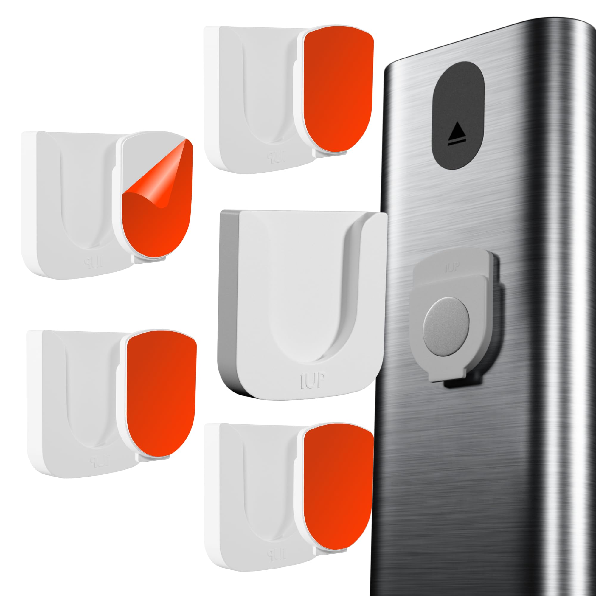 Magnetic Remote Control Holder - 5 Pcs White Set for TV, Fan, and Air Conditioner Remotes - Wall Mount with Self-Adhesive Back f