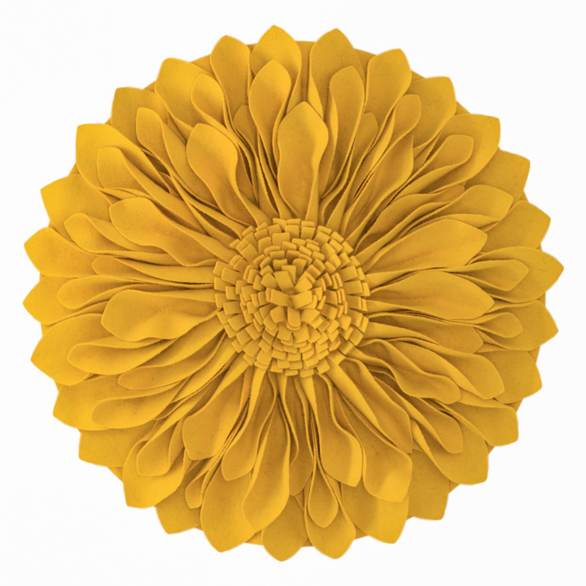 Jwh 3D Sunflower Handmade Throw Pillow Cover Decorative Flower Pillow Case Round Cushion Floral Accent Pillowcase For Home Bed L