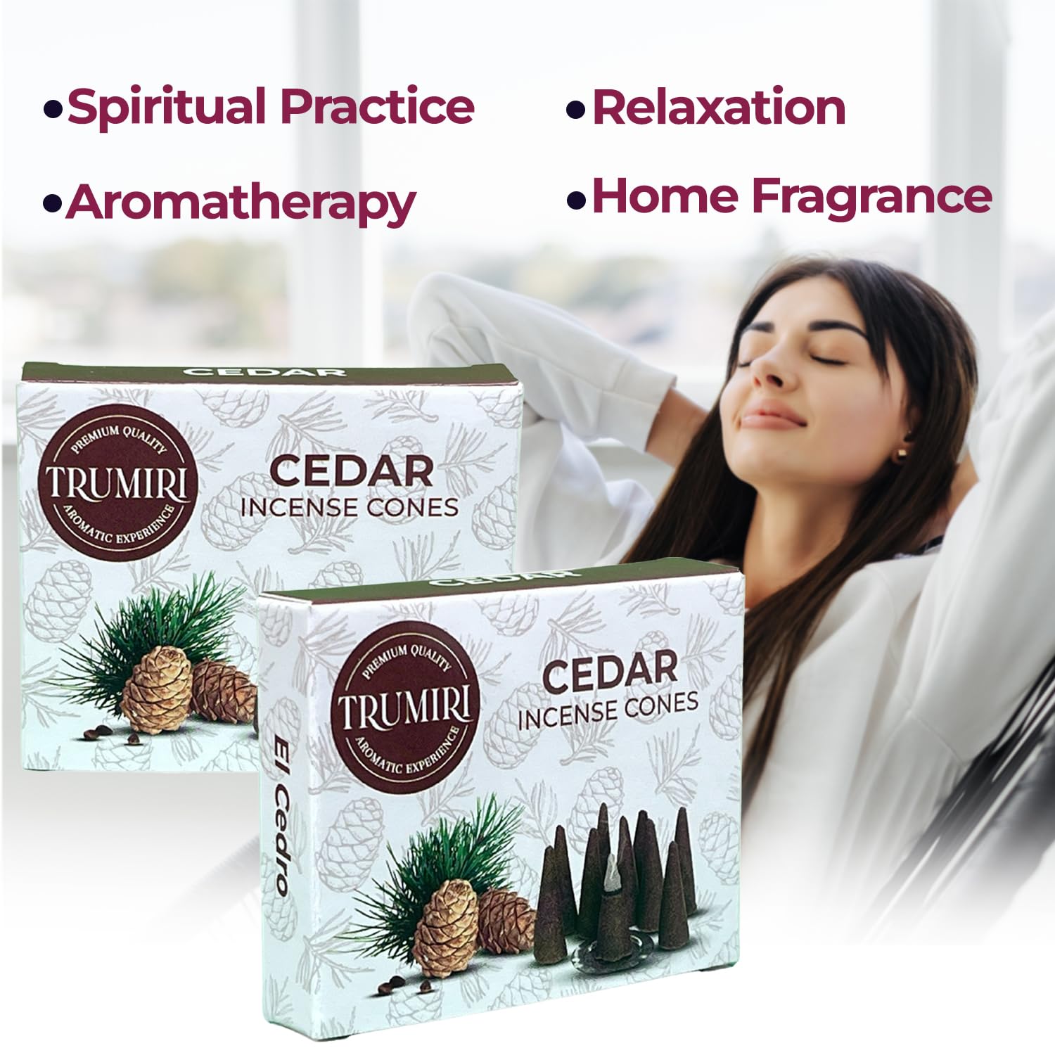 Cedar Incense Cones - Total 20 Cone Incense - Dual Pack Of 10 Insence Cones - Incense Cones Scented - Cone Incense Scents - Inse