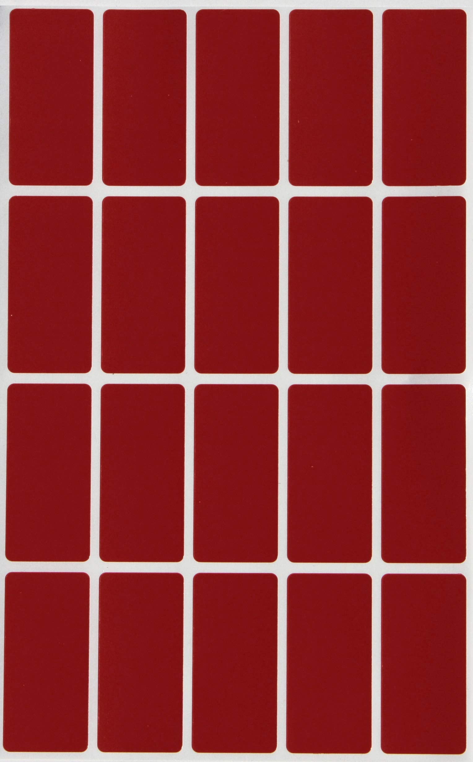 Royal Green 1.57 Inch X 0.75 Inch Rectangular Labels Stickers Sheets In Red Velvet (40Mm X 19Mm) - 300 Pack