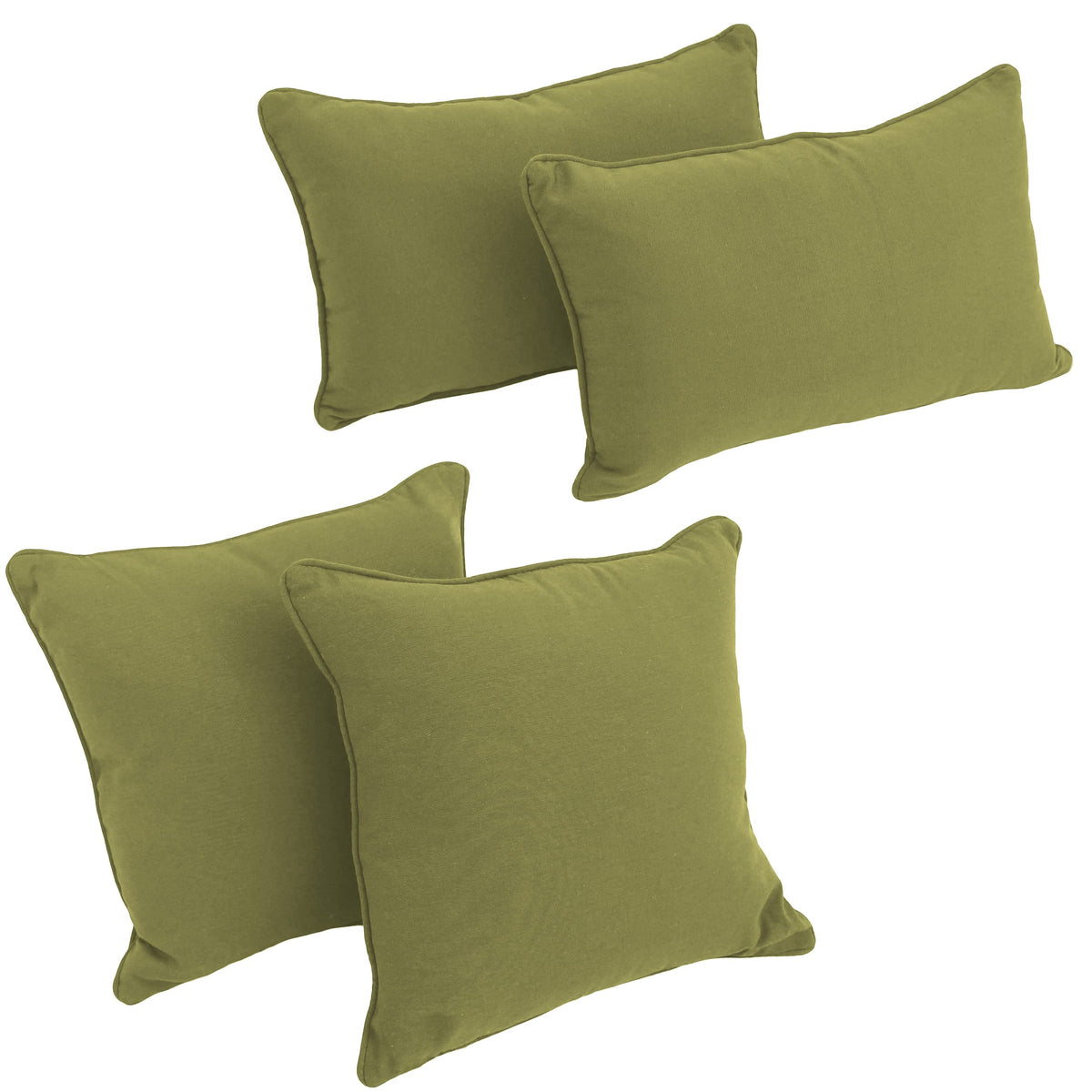 Blazing Needles Corded Twill Throw Pillow Set, Sage 4 Count