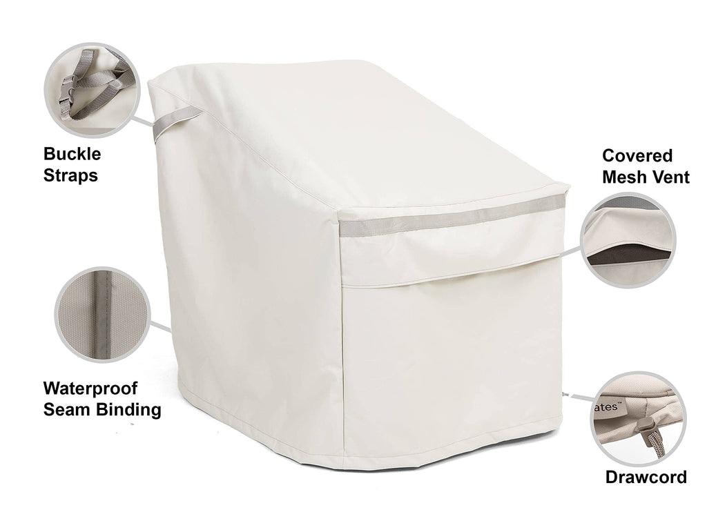 Covermates Outdoor Chair Cover - Premium Polyester, Weather Resistant, Drawcord Hem, Seating And Chair Covers, 25W X 28D X 36H, Stone