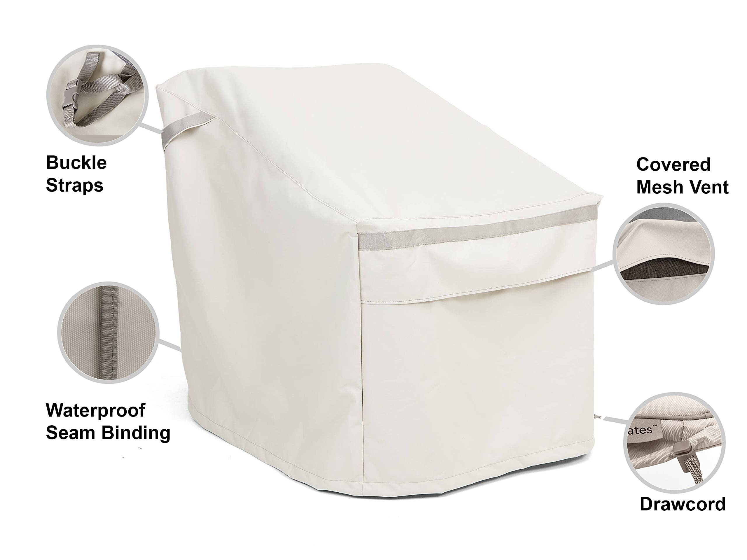 Covermates Outdoor Chair Cover - Premium Polyester, Weather Resistant, Drawcord Hem, Seating And Chair Covers, 25W X 28D X 36H, Stone