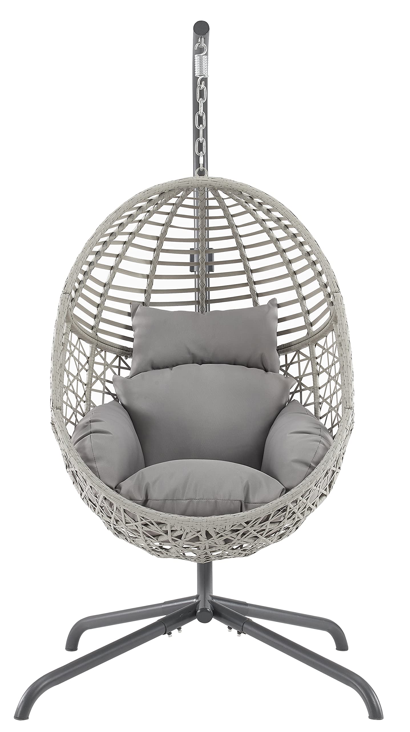 Lorelei Wicker Indoor Outdoor Hanging Egg Chair - Thumbnail 2