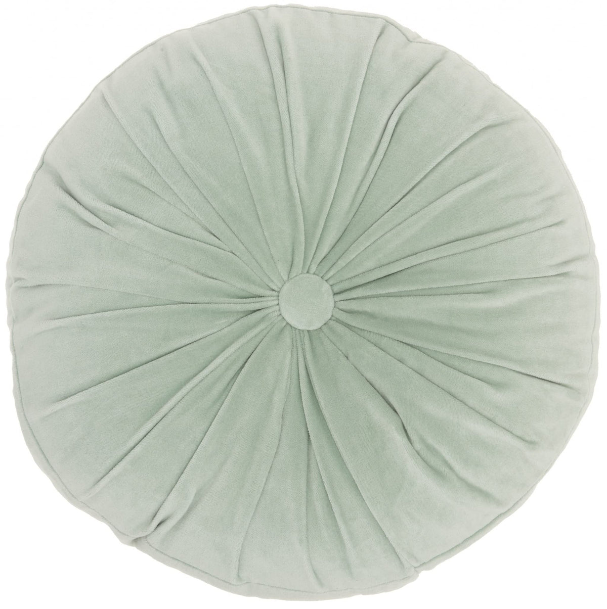 HomeRoots Celadon Cotton Velvet Mint Tufted Round Throw Pillow