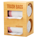 Libreshine Xl Bamboo 2-In-1 Trash & Garbage Bag Holder Dispenser - Dual Slot For Costco Kirkland 200Ct Jumbo Rolls, Wall/Under-S