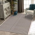 LEEVAN Washable Area Rug 5x8 Living Room Area Rug Soft Bedroom Rug Black and White Striped Rug for Kitchen Dining Room Playroo