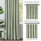 Lazzzy Green Velvet Curtains Room Darkening Thermal Insulated Curtains 72 Inch Long Window Drapes For Bedroom Living Room Super Soft Luxury Rod Pocketwindow Treatment 2 Panels, Grayish Green