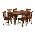 East West Furniture DUNO5-MAH-C Dudley 5 Piece Dinette Set for 4 Includes a Rectangle Room Table and 4 Linen Fabric Upholstered Dining Chairs, 36x60 Inch, Mahogany